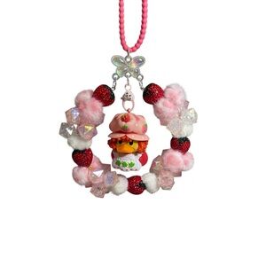 Cute Strawberry Shortcake Rearview Mirror Hanger